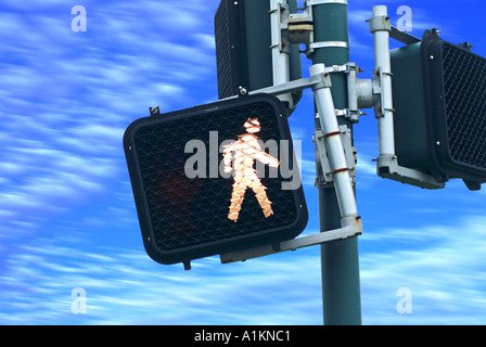Fußgängerüberweg Straßenschild Stockfoto