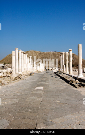 Israel Bet Shean Palladius Straße aus der byzantinischen Zeit Stockfoto