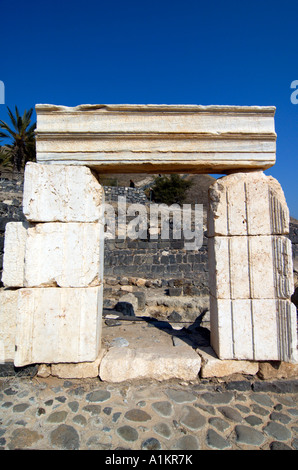 Israel Bet Shean gewissermaßen Tür mit griechischer Inschrift Stockfoto