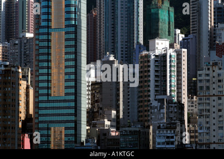 Cluster von hohen Bauten in Hong Kong Stockfoto