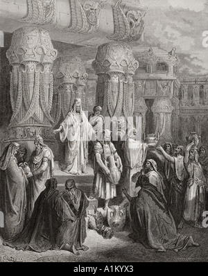 Gravur von Dore Bibel zur Veranschaulichung von esra ich 7 bis 11. Cyrus Wiederherstellen der Schiffe des Tempels von Gustave Dore Stockfoto