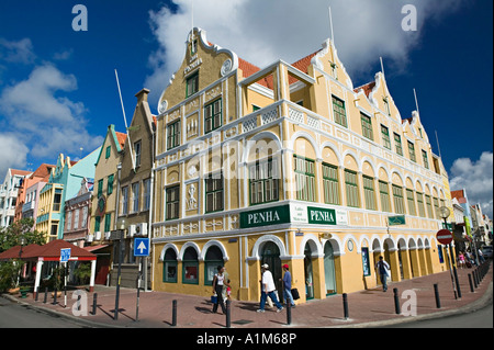 Penha Gebäude, Punda Wallgraben, Willemstad, Curacao, Niederländische Antillen, Karibik Stockfoto