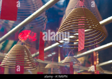 Man Mo Tempel, Hollywood Road, Hong Kong Stockfoto