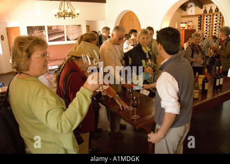 Land Chile Weinprobe Wein bei Undurraga Weingut Vina Undurraga in der Nähe von Santiago Stockfoto