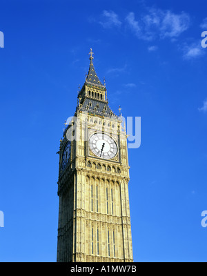 Der Big Ben Uhrturm am Westminster Houses of Parliament in London England Stockfoto