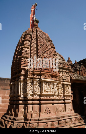 Teil der Sachiya Mata Hindu Tempel-Komplex in der Stadt von Osian in der Nähe von Jodhpur in westlichen Rajasthan Indien Stockfoto