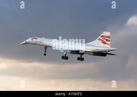 Concorde letzten kommerziellen Flug Ankunft am Flughafen Heathrow Stockfoto