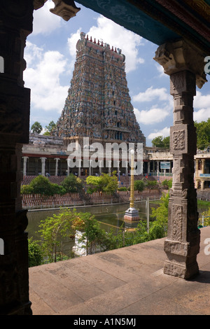 Die wichtigsten Gopura der Minakshi-Sundareshvara-Tempel in Madurai in der Region Tamil Nadu, Südindien Stockfoto