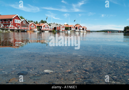 Spikkarna in der Nähe von Sundsvall in Schweden Ostsee Sommer rotes Haus Nordküste Strand Haus Heimat friedlich ruhigen Sommerurlaub Stockfoto