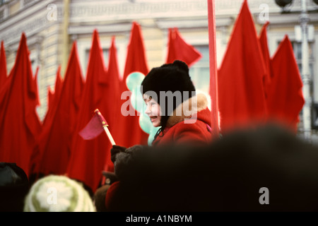 Parade feiert der Oktoberrevolution, St Petersburg, Russland Stockfoto