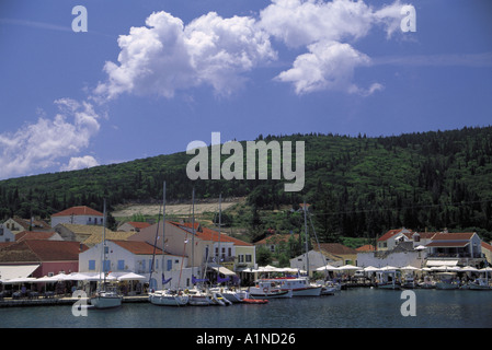 Hafen von Fiskardo auf der griechischen Insel Kephallonia Stockfoto