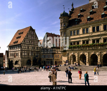 DE - Bayern: Der Marktplatz in Rothenburg auf der Tauber Stockfoto