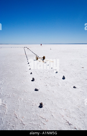 Alte Salz Werke Lake Hart Stuart Highway in der Nähe von Woomera Outback Australien Südaustralien Stockfoto