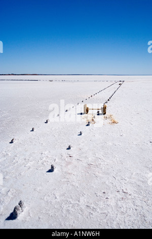 Alte Salz Werke Lake Hart Stuart Highway in der Nähe von Woomera Outback Australien Südaustralien Stockfoto