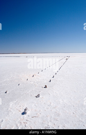 Alte Salz Werke Lake Hart Stuart Highway in der Nähe von Woomera Outback Australien Südaustralien Stockfoto