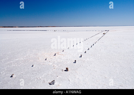 Alte Salz Werke Lake Hart Stuart Highway in der Nähe von Woomera Outback Australien Südaustralien Stockfoto