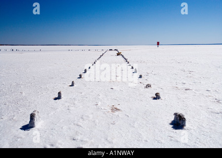 Alte Salz Werke Lake Hart Stuart Highway in der Nähe von Woomera Outback Australien Südaustralien Stockfoto