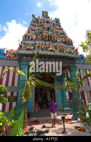 Sri Veeramakaliamman Hindu-Tempel, Singapur. Eingangstür. Stockfoto