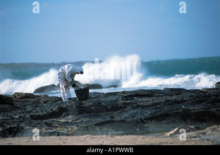 Oil Spill, Galicien, Spanien Stockfoto