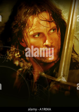 LORD OF THE RINGS: THE FELLOWSHIP von THE RING - Viggo Mortensen in dem 2000-NewLine-film Stockfoto