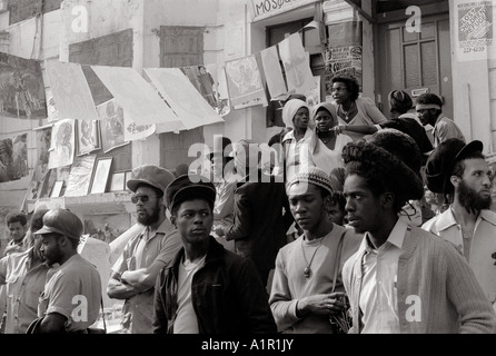 Schwarze Rastafari Gemeinschaft Notting Hill Gate London in den 60-70er Jahren. Stockfoto