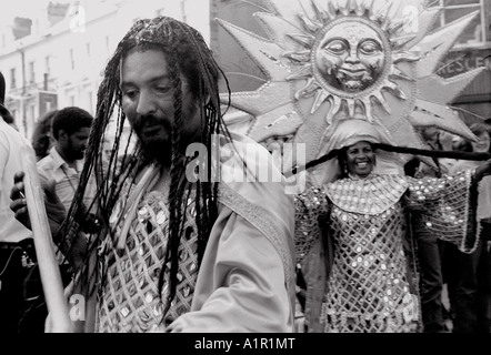 Schwarze Rastafari Gemeinschaft Notting Hill Gate London in den 60-70er Jahren. Stockfoto