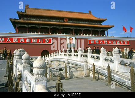 Himmlischen Friedens Tiananmen-Tor-Platz Beijing Peking China chinesische asiatische asiatische Asien Stockfoto