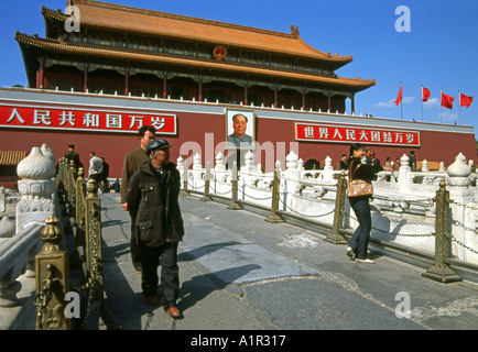 Himmlischen Friedens Tiananmen-Tor-Platz Beijing Peking China chinesische asiatische asiatische Asien Stockfoto