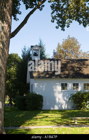 Union McHenry County in ILLINOIS Geschichtsverein äußere des Einzimmer weißen Schulhaus Stockfoto