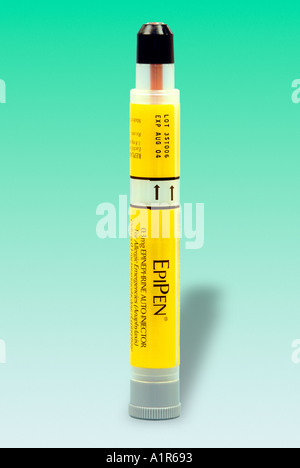 EpiPen - zu behandeln Anaphylaxie, eine schwere allergische Reaktion mit einer Injektion von Adrenalin. Stockfoto
