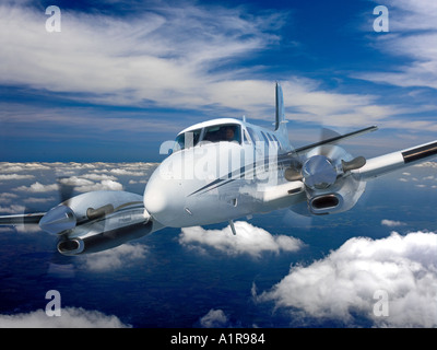 Raytheon Beechcraft King Air C90B Turbine Flugzeug bietet Platz für bis zu acht Personen Stockfoto