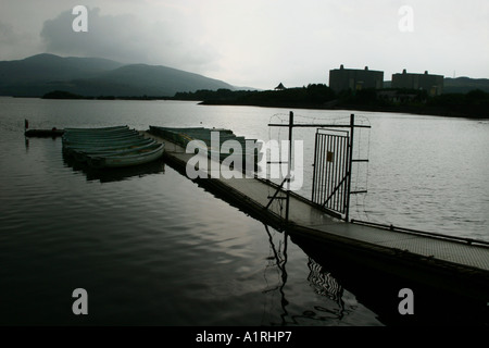 Freizeit-Bootsanleger am See Trawsfynydd, Nordwales Stockfoto