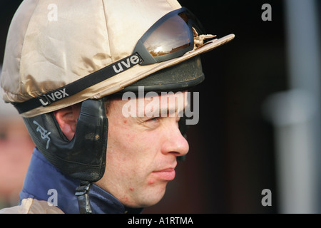 Jockey Tim Murphy auf dem Racecourse Ludlow, shropshire Stockfoto