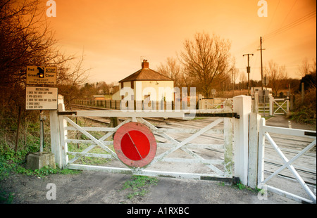 Manuelle Eisenbahn Kreuzung Norfolk UK Stockfoto