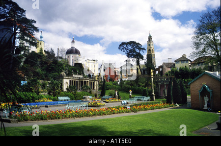 Portmeirion Italianate Dorf Gwynedd North Wales Großbritannien Großbritannien Europa Stockfoto