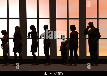 Die Warteschlange Stockfoto