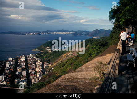 Übersicht, Ansicht von oben, Ansicht von Urca Hill, Urca Hill, die Stadt von Rio de Janeiro, Rio de Janeiro, Rio de Janeiro, Brasilien, Südamerika Stockfoto