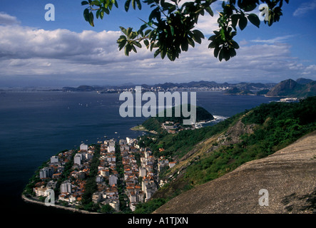 Übersicht, Ansicht von oben, Ansicht von Urca Hill, Urca Hill, die Stadt von Rio de Janeiro, Rio de Janeiro, Rio de Janeiro, Brasilien, Südamerika Stockfoto