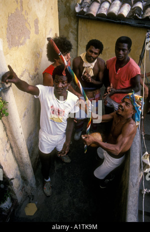 Brasilianer Musiker Musiker Musik und Gesang singen Sänger singen Salvador da Bahia Bundesstaat Bahia Brasilien Südamerika Stockfoto