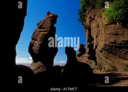 Küste, Neap-Gezeiten, Bay Of Fundy, Baie de Fundy, Hopewell Cape, Provinz New Brunswick, Kanada, Nordamerika Stockfoto