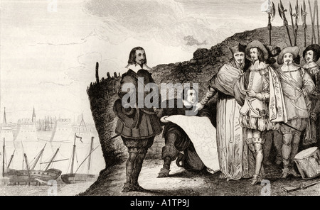 Louis XIII, Der Gerechte, 1602 - 1643. König von Frankreich und König von Navarra als Louis II., hier bei der Belagerung von La Rochelle im Oktober 1628 gesehen. Stockfoto