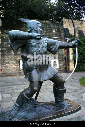 Robin Hood-Statue in Bronze Nottingham Castle England UK United Kingdom GB Großbritannien britischen Inseln Europas Stockfoto