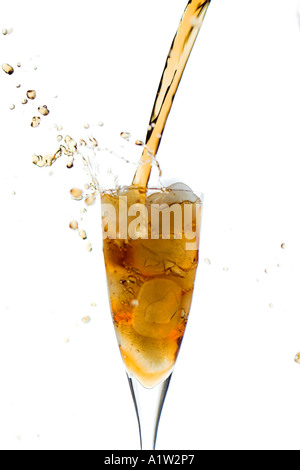 Spritzer Wein & Eis Stockfoto