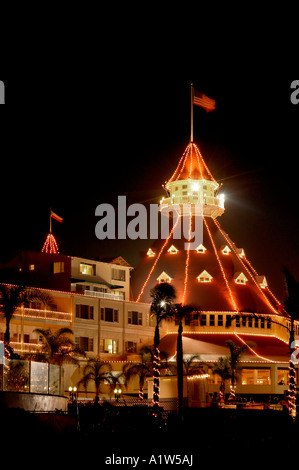 Hotel Del Coronado Coronado California USA bei Nacht Stockfoto