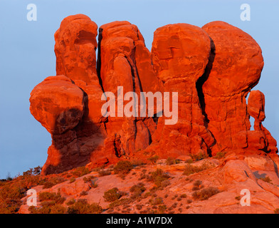 Herbst Sonnenuntergang im 'Garden Of Eden' Bereich "Arches-Nationalpark" Utah USA Stockfoto