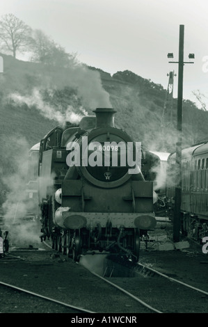 Großen Marquess Klasse Dampfzug bis zum Einsatz im Churnet Valley Railway Center In Staffordshire England gefeuert wird. Stockfoto