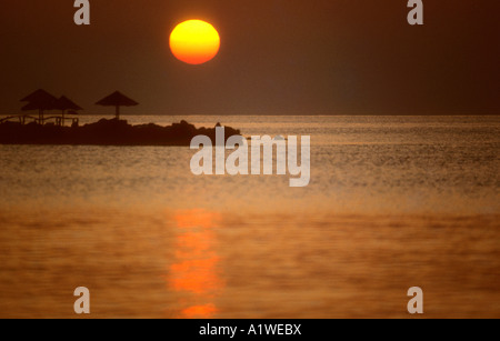 Sunrising auf der griechischen Insel Kreta im Mittelmeer. Stockfoto