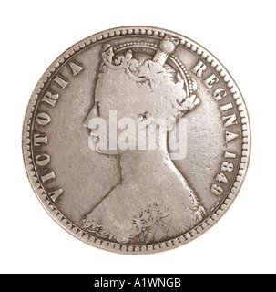 Königin Victoria Reg Fid Def Pre dezimal 2 Schilling Florin 24 vierundzwanzig alten Pence P 1849 Silber hellen Kopf nach links Omn Rex dei Stockfoto