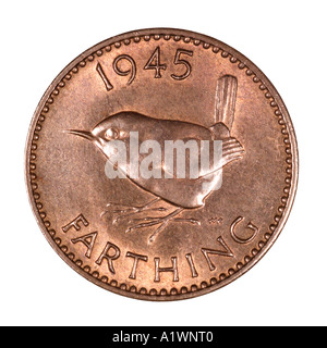 König George VI Reg Fid Def Pre Dezimal Quartal Farthing Penny alten Pence P 1949 Kupfer hell Robin Vogel verließ Omn Rex dei Stockfoto