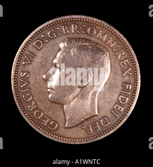 König George VI Reg Fid Def Pre Dezimal halben Penny alten Pence P 1949 Kupfer hellen Kopf nach links Omn Rex dei Stockfoto